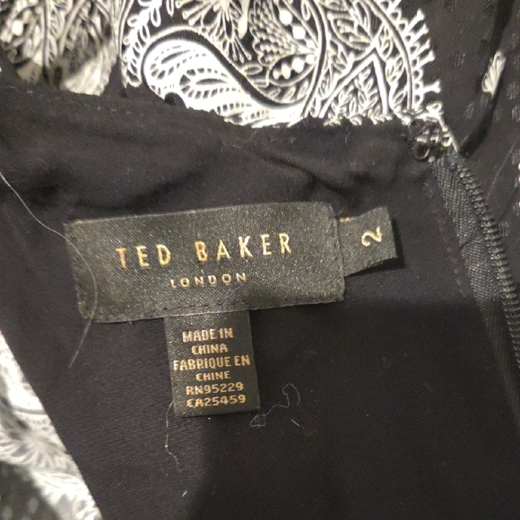 Ted Baker Black and White Ruffled Wrap Maxi Dress - Picture 9 of 10